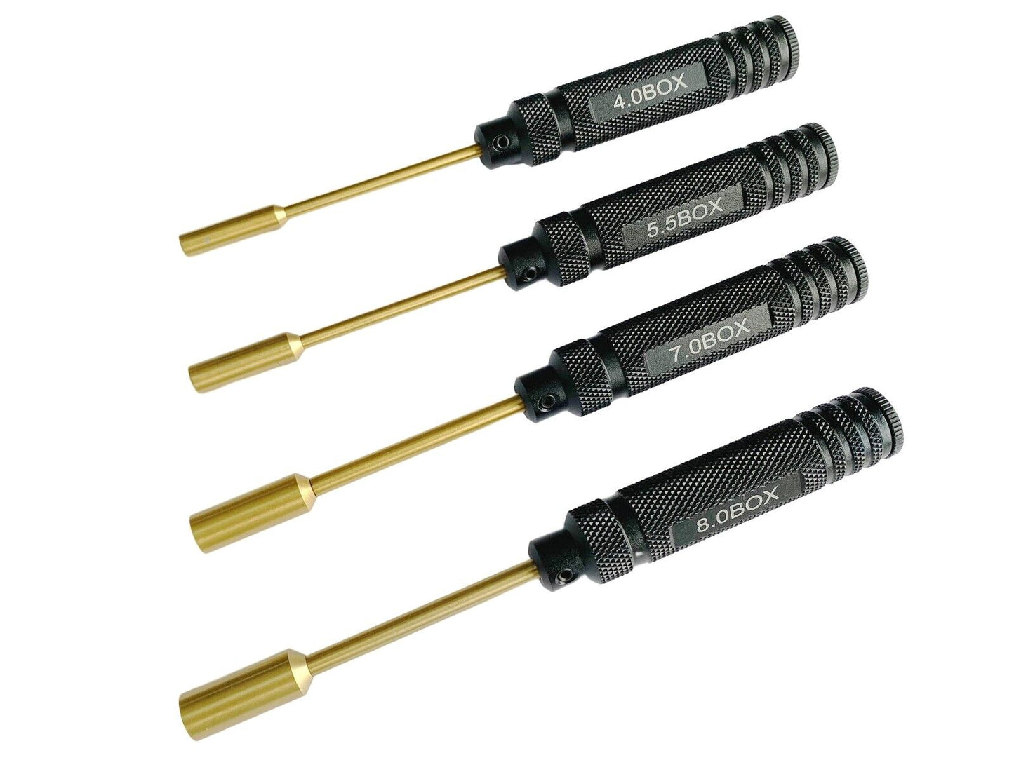 I'M RC 4PC HEX SCREWDRIVER CHROME HEX SOCKETS TITANIUM HEX TIPS