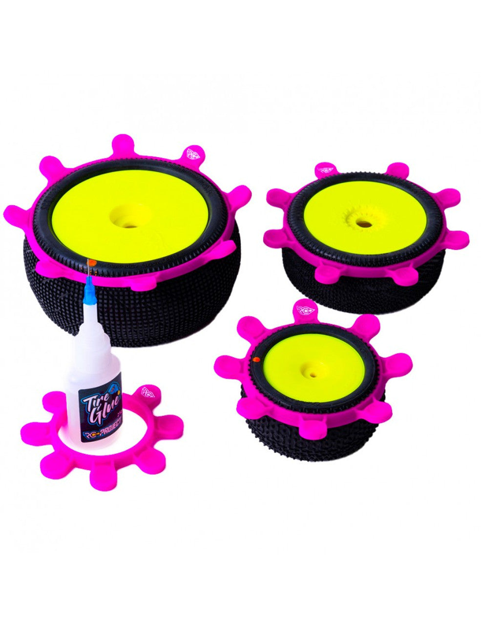 RC Project Tire Gluing Rubber Bands Pink