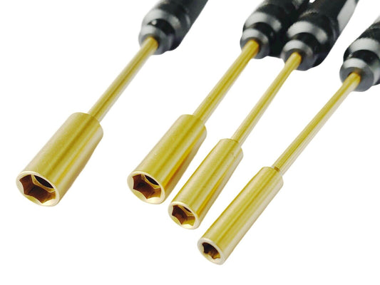 I'M RC 4PC HEX SCREWDRIVER CHROME HEX SOCKETS TITANIUM HEX TIPS
