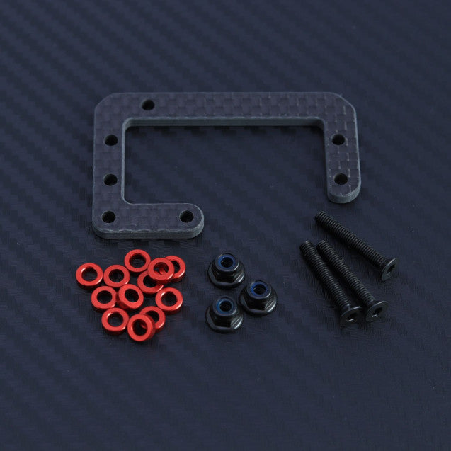 Mayako-Carbon Fibre Floating Steering Servo Bracket With M3x18mm Screws and Height Shims for Mayako MX8E