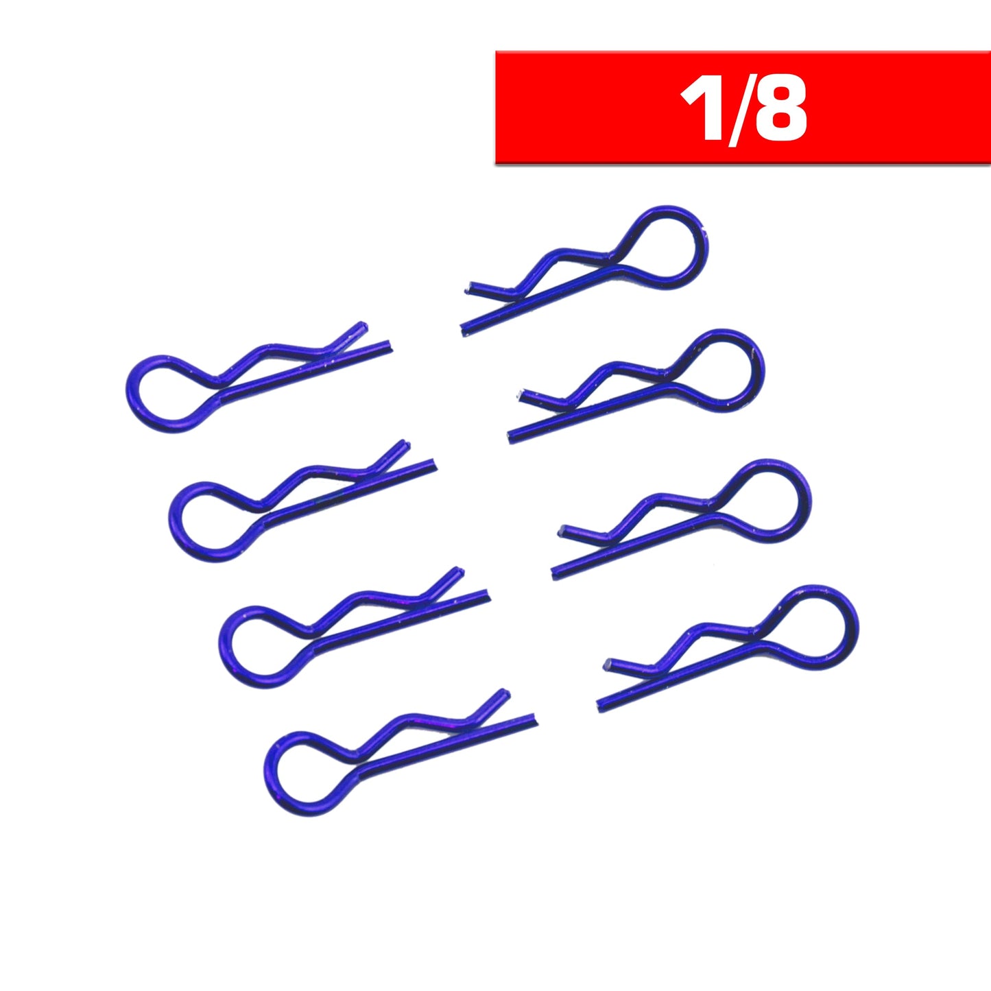 BODY CLIPS 1/8 L&R BLUE  (8 pcs.)