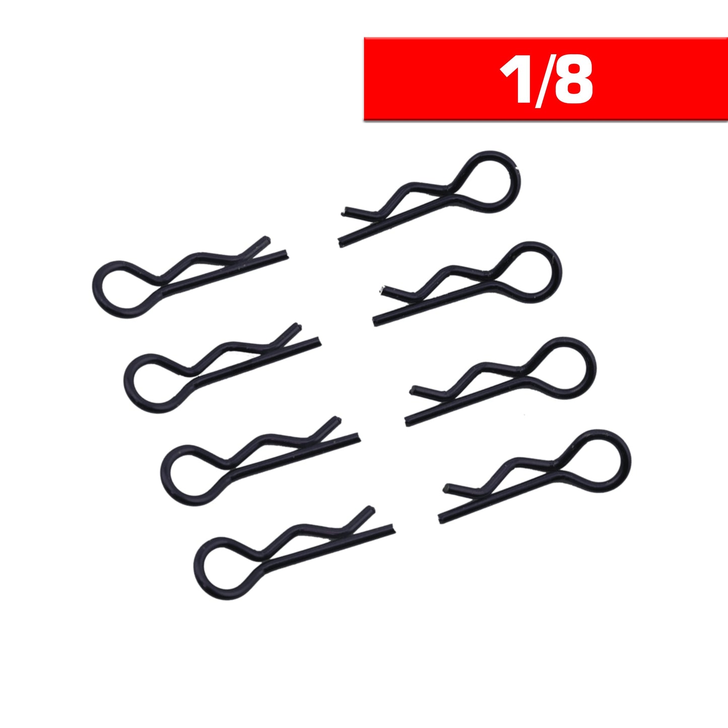 BODY CLIPS 1/8 L&R BLACK  (8 pcs.)