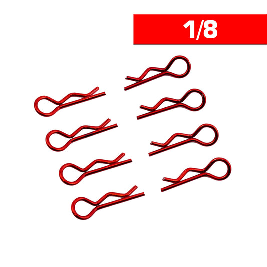 BODY CLIPS 1/8 L&R RED  (8 pcs.)