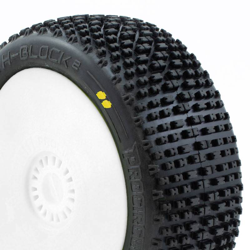 PROCIRCUIT H-BLOCK v2 BUGGY S2 (SOFT) PRE-MOUNTED WHITE (2pcs.)