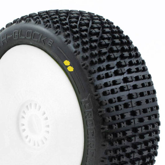 PROCIRCUIT H-BLOCK v2 BUGGY S2 (SOFT) PRE-MOUNTED WHITE (2pcs.)