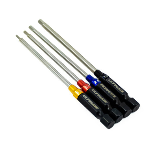 UR POWER TOOL HEX TIPS SET w/ ID COLLAR 1.5/2.0/2.5/3.0mm x98mm.