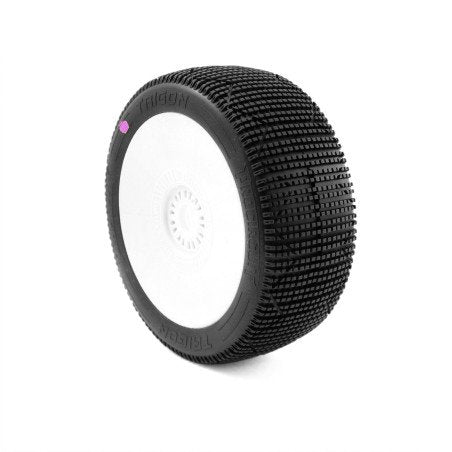 PROCIRCUIT-TRIGON v3 BUGGY K1 (CLAY SUPER SOFT) PRE-MOUNTED WHITE (2pcs.)
